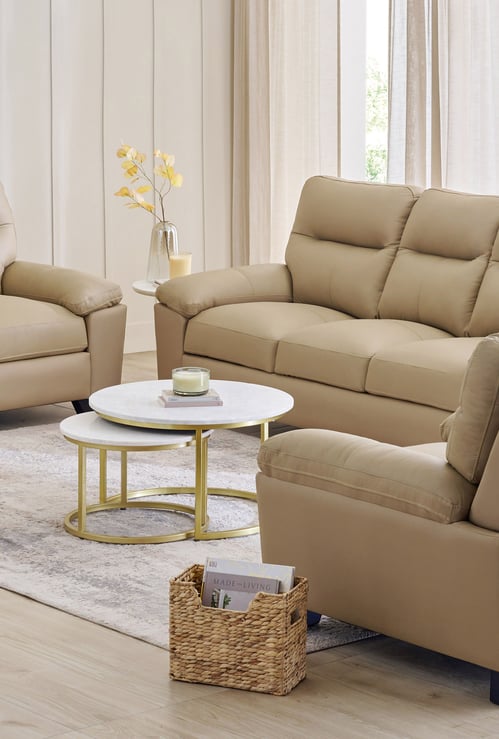 Winchester NXT Half Leather 3+1+1 Seater Sofa Set - Beige