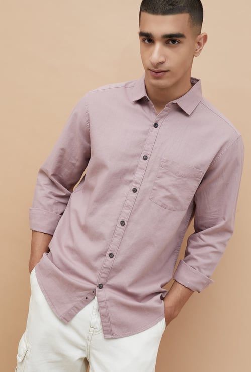 FAME FOREVER Solid Slim Fit Shirt