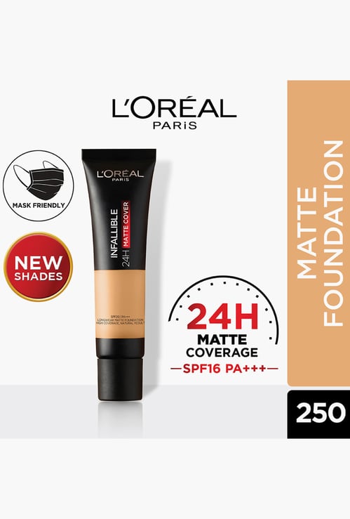 L'OREAL PARIS Infallible 24H Matte Cover Liquid Foundation - 250 Radiant Sand - 35ml