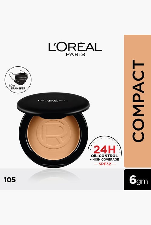 L'OREAL PARIS Infallible High Coverage Compact Powder - 105 Fair Linen - 6g