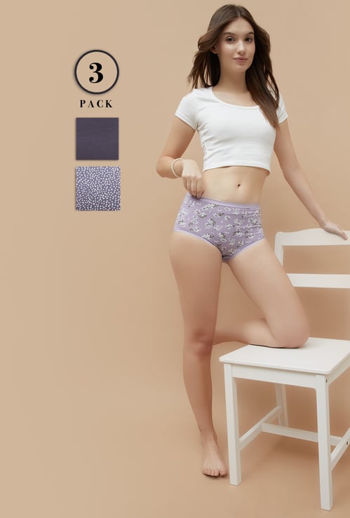 GINGER Printed Hipster Panties - Pack of 3