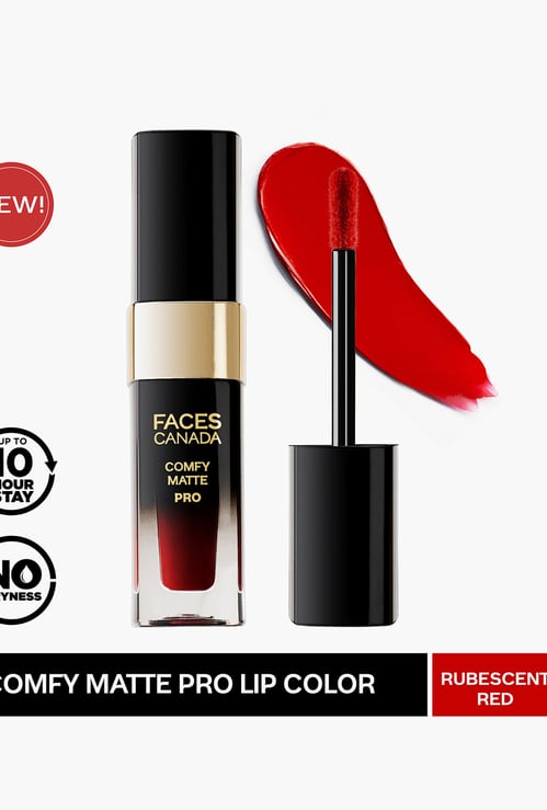 FACES CANADA Comfy Matte Pro Liquid Lipstick - Rubescent Red - 04 - 5.5ml