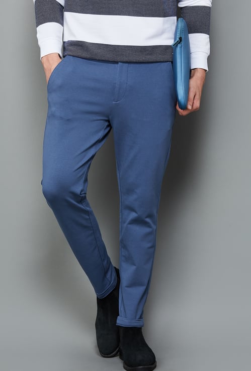 CODE Solid Slim Tapered Trousers