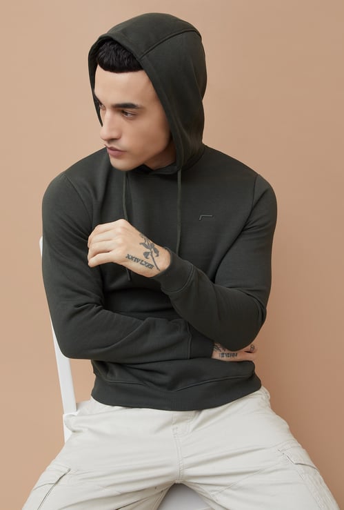 FAME FOREVER Solid Hooded Sweatshirt