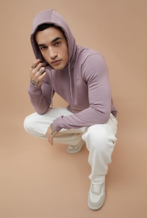 FAME FOREVER Solid Hooded Sweatshirt