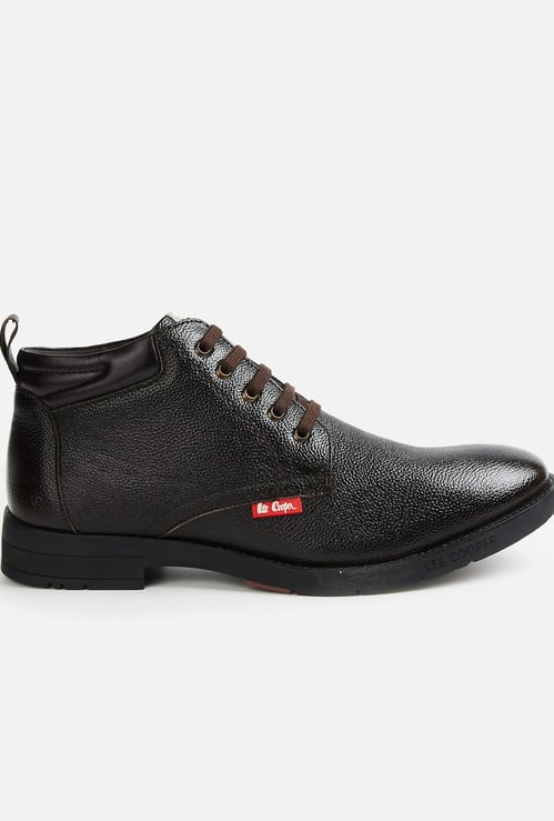 LEE COOPER Textured  Leather Ankle Boots