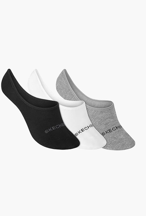 SKECHERS Solid No Show Socks - Pack of 3