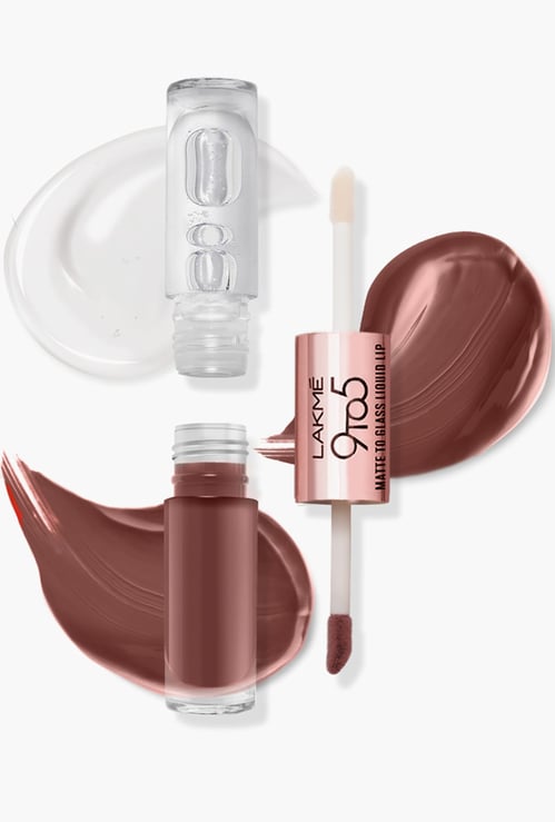 LAKME 9 to 5 Matte to Glass Liquid Lip - Salted Caramel - 7.6ml