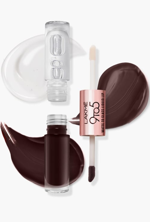 LAKME 9 to 5 Matte to Glass Liquid Lip  - Mulberry Wine - 7.6ml