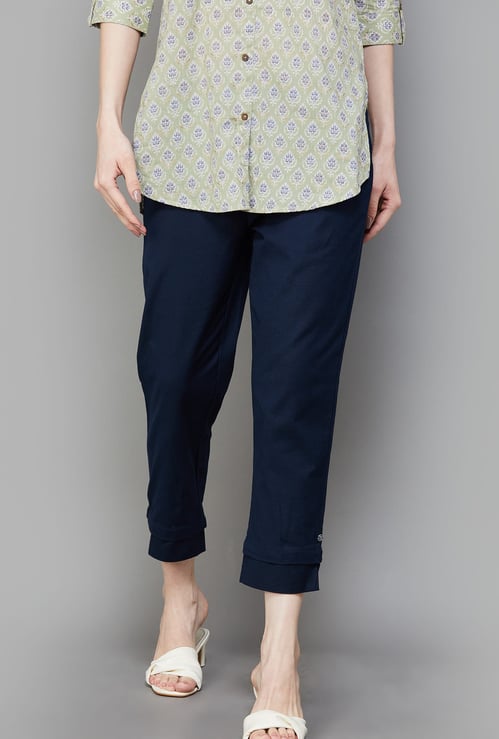 BIBA Women Solid Straight Pants