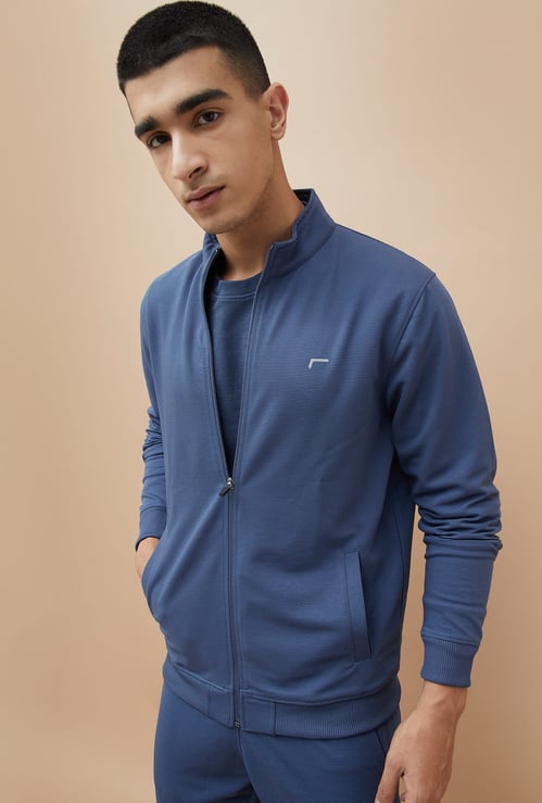 FAME FOREVER ACTIVE Textured Zip-Up Sports Jacket