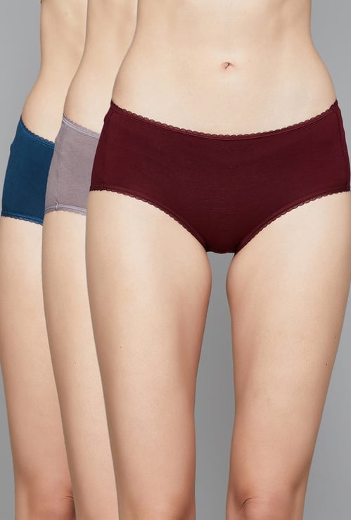 TRIUMPH Solid Hipster Panties - Pack of 3