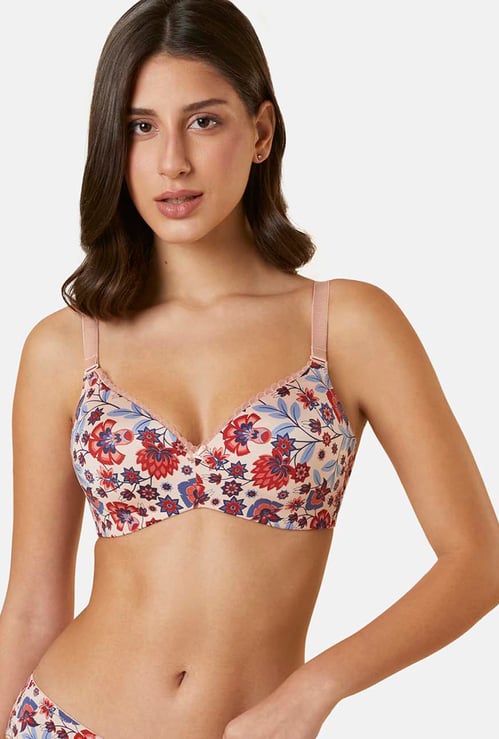 TRIUMPH Floral Print Padded Non-Wired T-shirt Bra