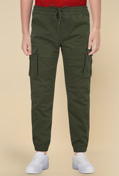 ALLEN SOLLY Boys Solid Cargo Joggers