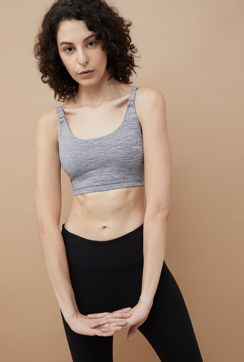 GINGER Textured Padded Non Wired Sports Bra