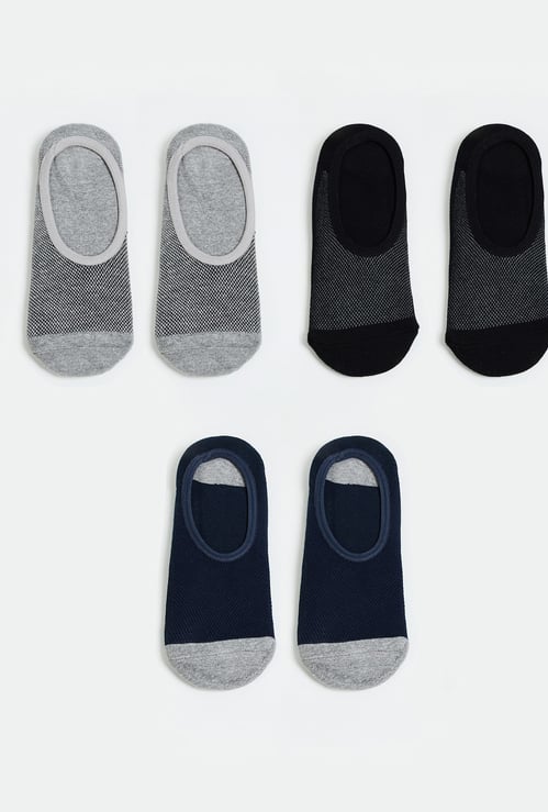 FORCA Men Colourblocked No Show Socks - Pack of 3