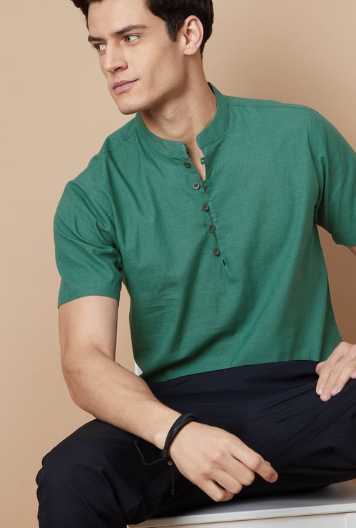 MELANGE Solid Short Kurta