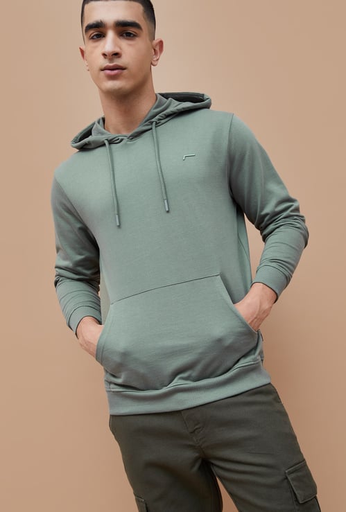 FAME FOREVER Solid Hooded Sweatshirt