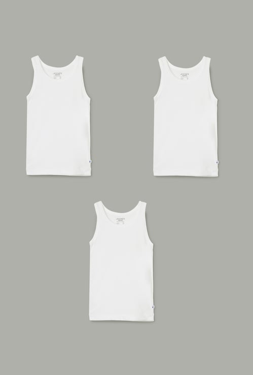 JOCKEY Boys Solid Innerwear Vest - Pack of 3