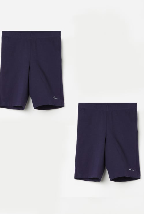 JOCKEY Girls Solid Cycling Shorts - Pack of 2