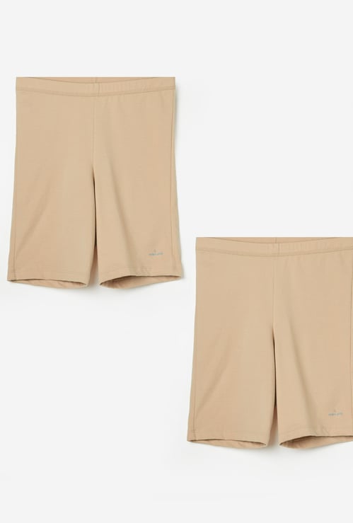 JOCKEY Girls Solid Cycling Shorts - Pack of 2