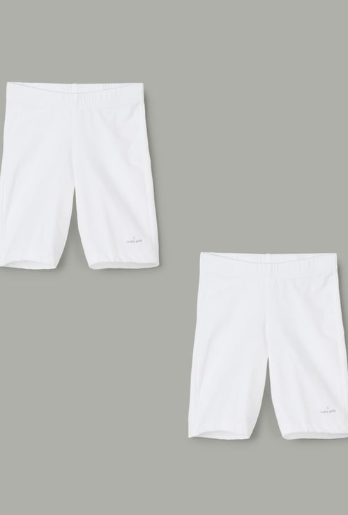 JOCKEY Girls Solid Cycling Shorts - Pack of 2