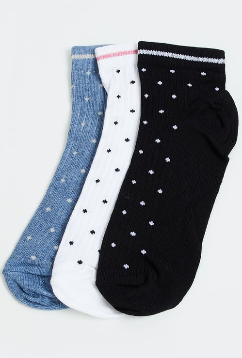 FAME FOREVER Girls Knitted Ankle-Length Socks - Pack of 3