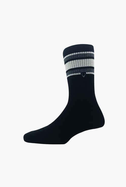 ALLEN SOLLY Men Striped Crew-Length Socks