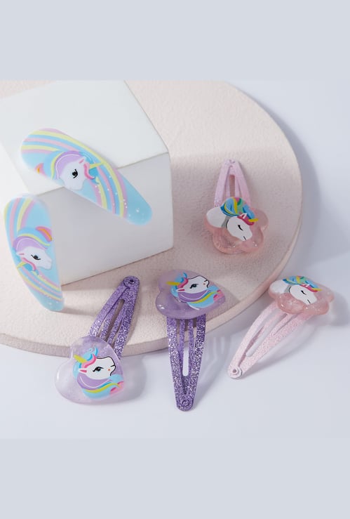 FAME FOREVER Girls Unicorn Assorted Tic Tac Hair Clips - Pack of 6
