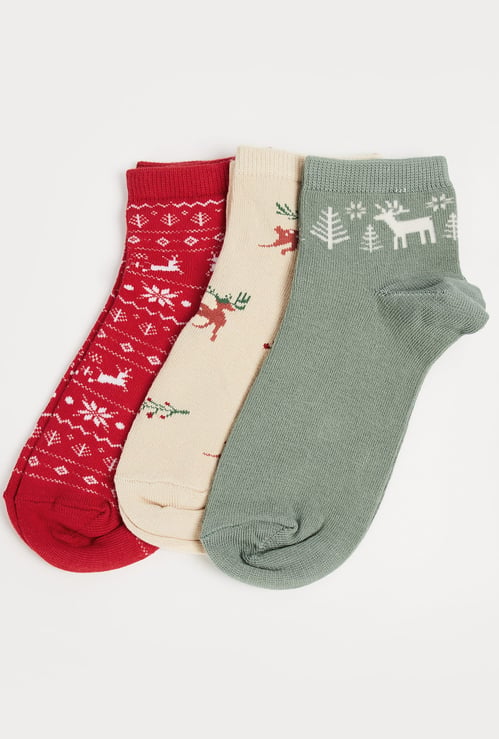 GINGER Knitted Ankle-Length Socks - Pack of 3