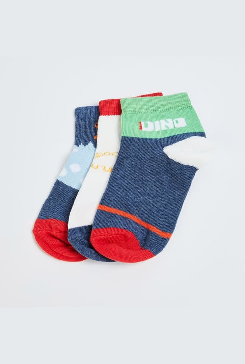 FAME FOREVER Boys Printed Ankle Length Socks - Pack of 3