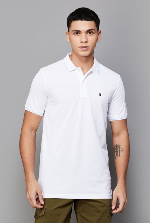LP SPORT Men Solid Polo T-shirt