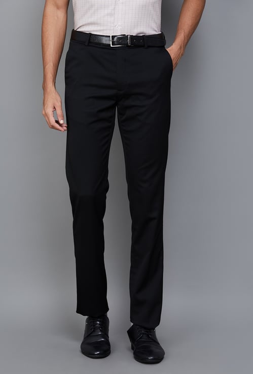 ARROW Solid Slim Straight Formal Trousers