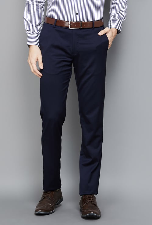 ARROW Men Solid Slim Straight Formal Trousers