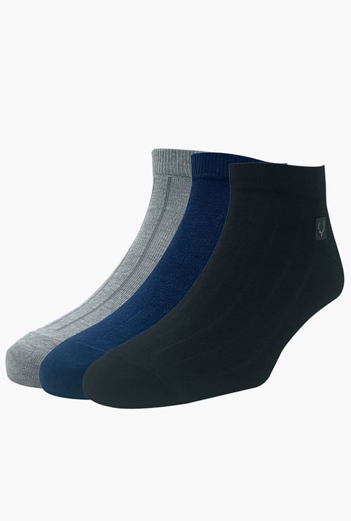 ALLEN SOLLY Men Woven Ankle-Length Socks - Pack of 3