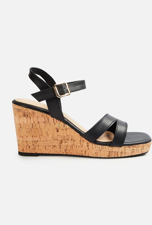GINGER Solid Ankle Loop Wedges