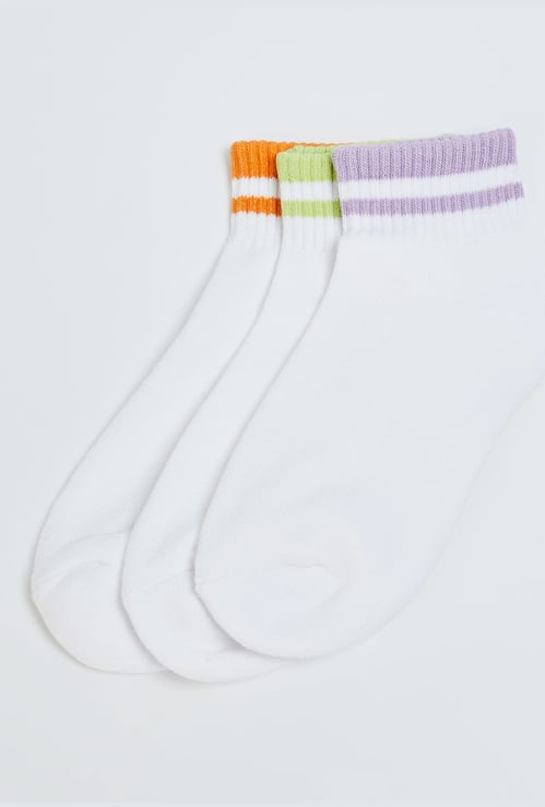 GINGER Women Striped Ankle Length Socks - Pack of 3
