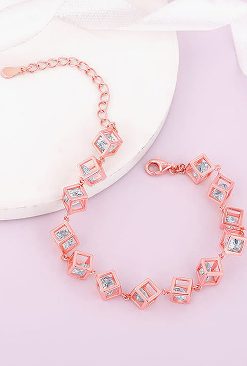 GIVA Sterling Silver Cubic Crystal Bracelet