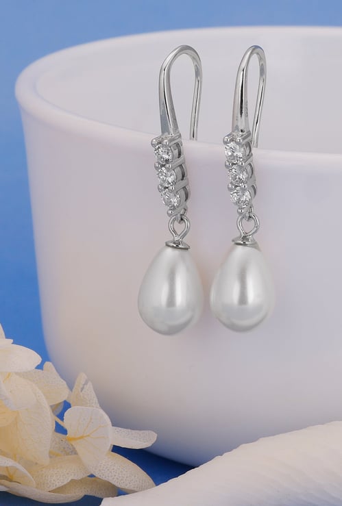 GIVA Sterling Silver Pearl Drop Earrings