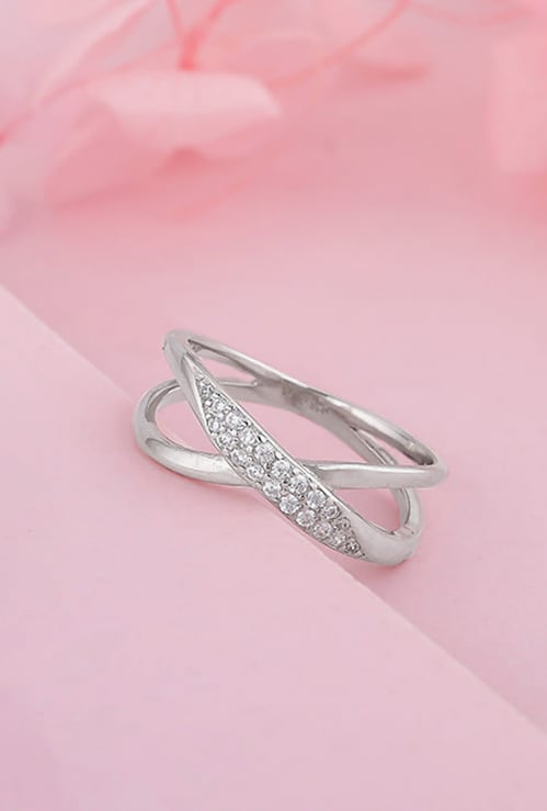 GIVA Sterling Silver Merging Orbits Finger Ring