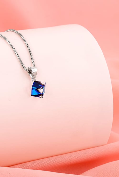 GIVA Sterling Silver Mystic Prism Chain with Pendant