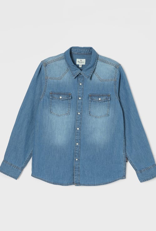 PEPE JEANS Washed Denim Shirt