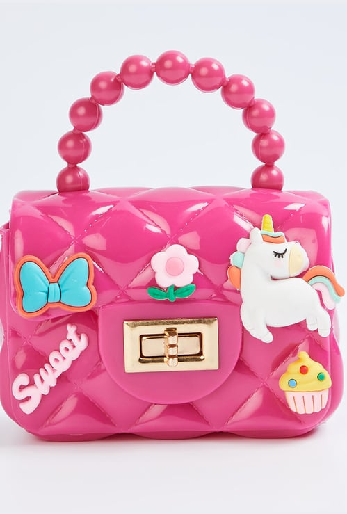 FAME FOREVER Girls Appliqued Satchel