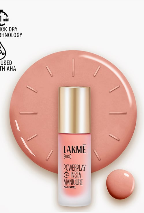 LAKME 9 to 5 Powerplay Insta Manicure Nail Enamel - Pink Lemonade - 6ml