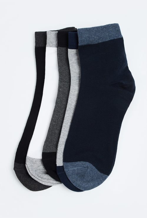 BONJOUR Colourblocked Ankle-Length Socks - Pack of 5