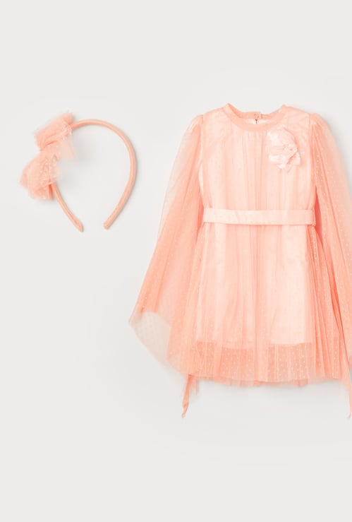 PEPPERMINT Girls Tulle Dress With Headband