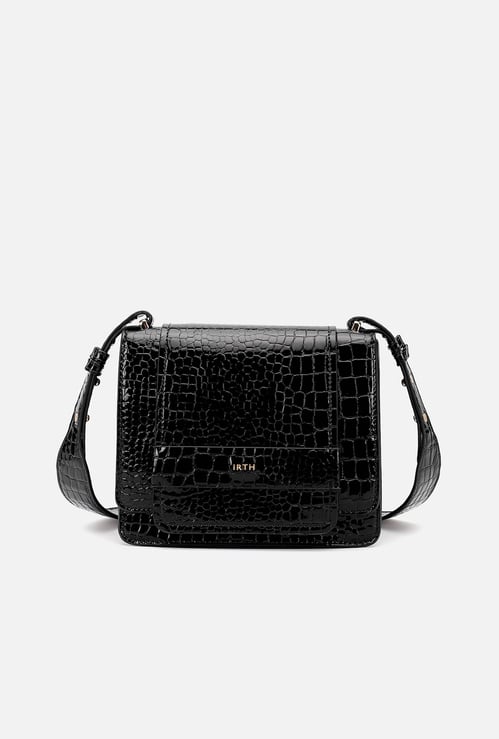IRTH Raya Croc Embossed Sling Bag