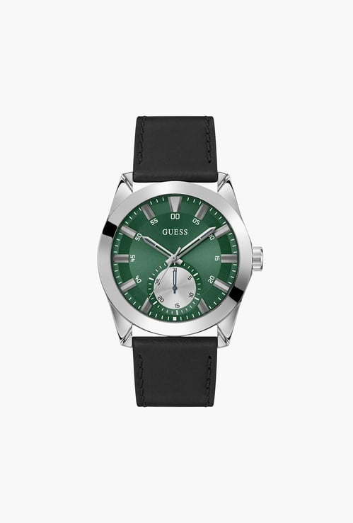 GUESS Greyson Analog Watch with Leather Strap - GW0793G1