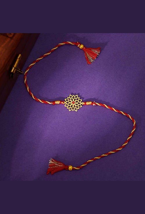 GIVA Sterling Silver Floral Rakhi Gift Set