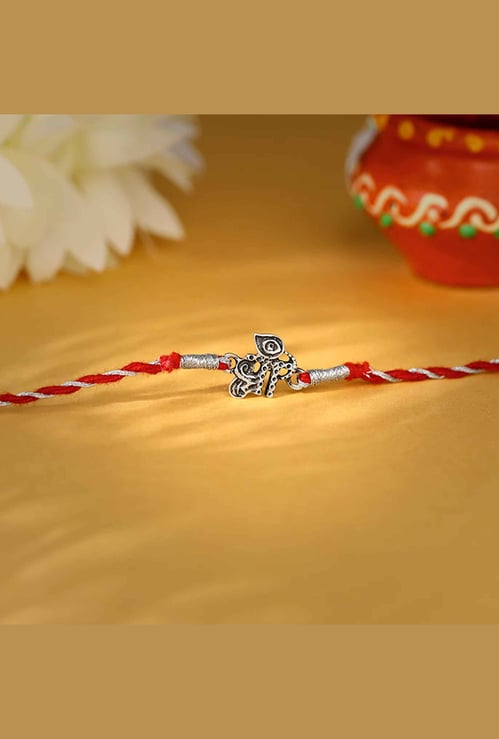 GIVA Oxidised Sterling Silver Shree Rakhi Gift Set